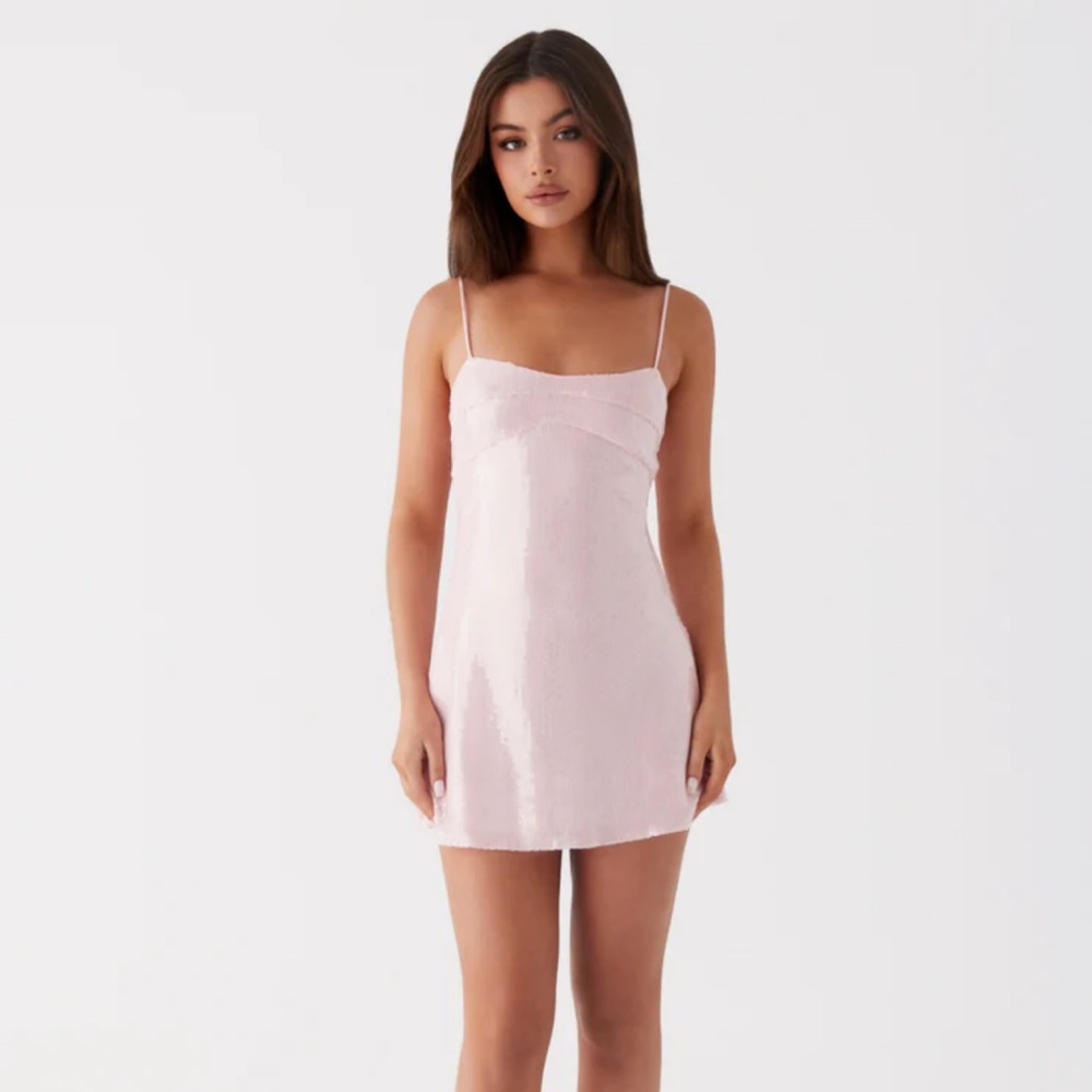 Pepper mayo pink sequin mini dress